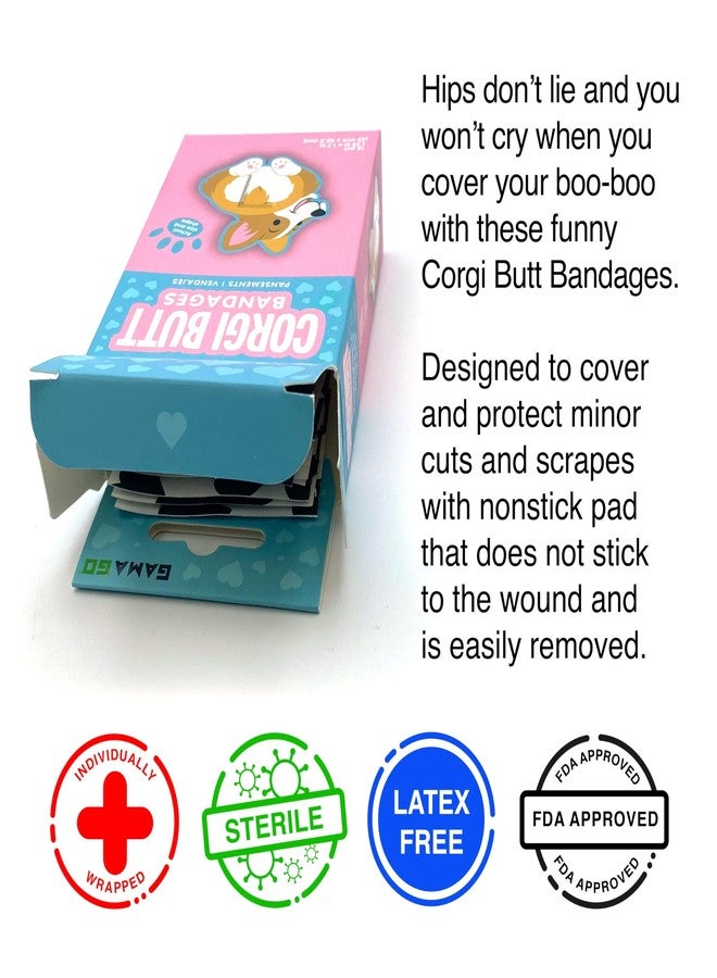 GAMAGO Corgi Butt Bandages for Kids & Kidults - Set of 18 Individually Wrapped Self Adhesive Bandages - Sterile, Latex-Free & Easily Removable - Funny Gift & First Aid Addition - Image 3
